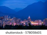 Vancouver city skyline at night, British Columbia, Canada 