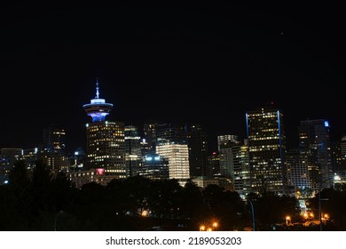 Vancouver City Street At Night 2022 08 09, Vancouver Is Located In The Province Of British Columbia ,Canada