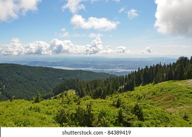 Vancouver City View From Grouse Mountain