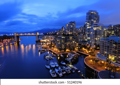 Vancouver Cityscape At Night