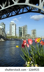 Vancouver Downtown In April From Granville Island