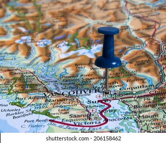 Vancouver  in the map with pin