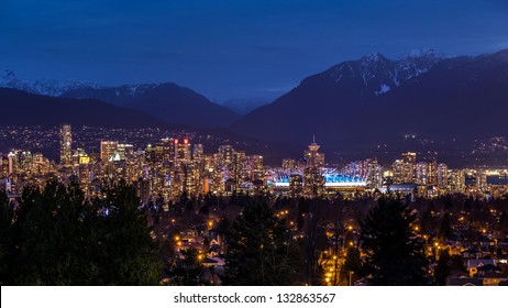 Vancouver At Night From Queen Elizabeth Park