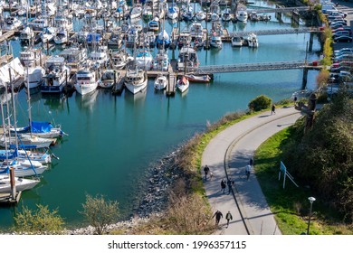 Vancouver Ship And Blue Sea (overhead View)