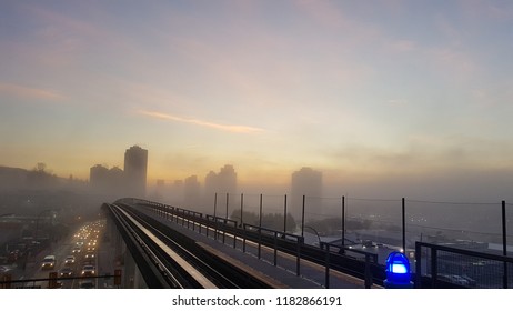 Vancouver Sky Train Rail Early Morning