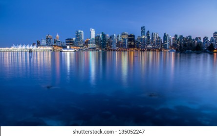 Vancouver Skyline At Night