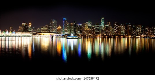 Vancouver Skyline At Night