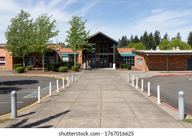 Vancouver, WA/Clark - May 09 2020 Front Entrance Of Jason Lee Middle School