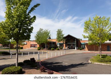 Vancouver, WA/Clark - May 09 2020 Front Entrance Of Jason Lee Middle School