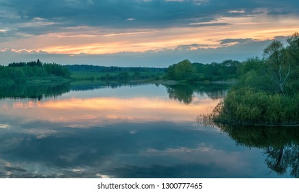 Vane inflow river of the Ozerna River. Proceeds across the territory of the Ruza city district and the Volokolamsk district. Moscow region. Russia