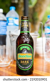 Vang Vieng, Laos - June 02, 2022 :  Beerlao Dark Lager In Vang Vieng, Laos