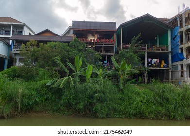 VANG VIENG, LAOS - OCTOBER 24: Landscape In Vang Vieng. It's A Riverside Town In Central Laos And Outdoor Activities Such As Mountain Biking, Trekking And Kayaking On October 24, 2016