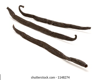 Vanilla Beans Isolated On White