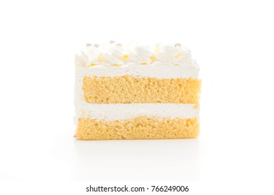 vanilla cake isolated on white background