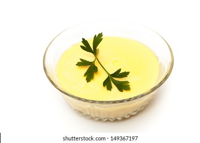 Vanilla Custard On A White Background