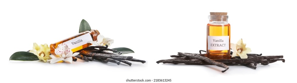 Vanilla Extract On White Background