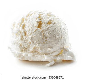 Vanilla Ice cream ball isolated on white background