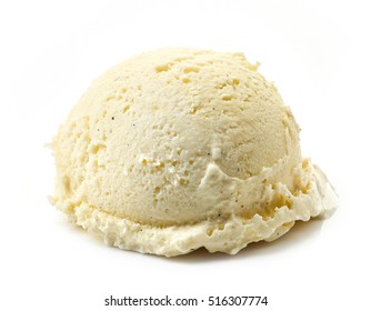 vanilla ice cream ball isolated on white background