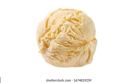 vanilla ice cream isolated on white background