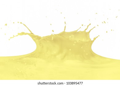 Vanilla Milk Splash Isolated On White Background