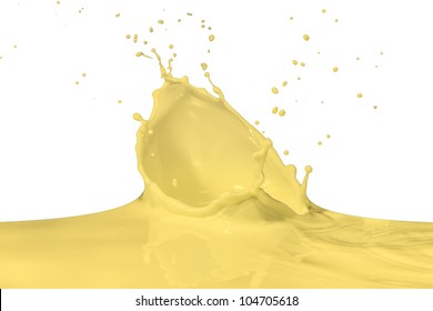 Vanilla Milk Splash Isolated On White Background