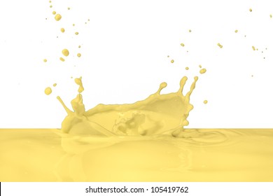 Vanilla Milk Splash Isolated On White Background
