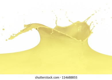 Vanilla Milk Splash Isolated On White Background