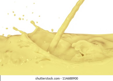 Vanilla Milk Splash Isolated On White Background