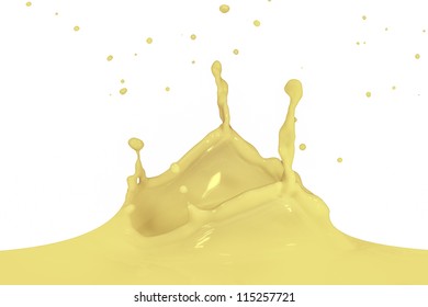 Vanilla Milk Splash Isolated On White Background