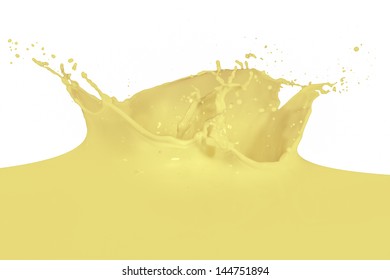 Vanilla Milk Splash Isolated On White Background