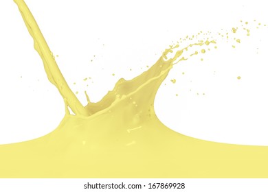 Vanilla Milk Splash Isolated On White Background