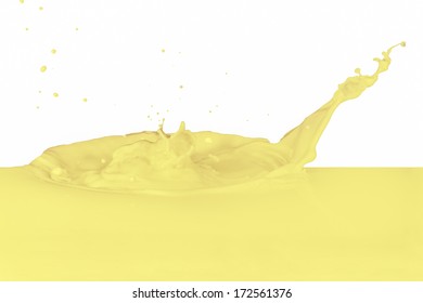 Vanilla Milk Splash Isolated On White Background