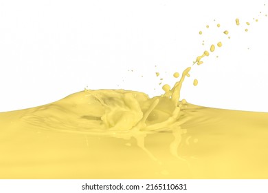 Vanilla Milk Splash Isolated On White Background