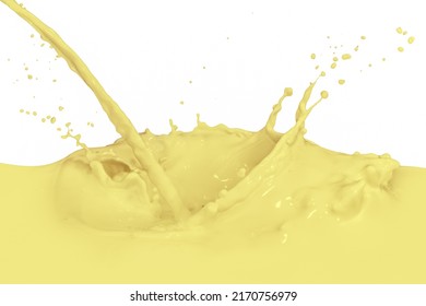 Vanilla Milk Splash Isolated On White Background