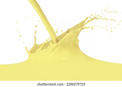 Vanilla Milk Splash Isolated On White Background