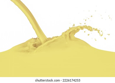 Vanilla Milk Splash Isolated On White Background