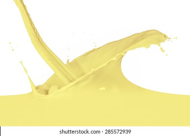 Vanilla Milk Splash Isolated On White Background