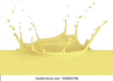 Vanilla Milk Splash Isolated On White Background