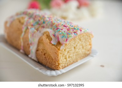 Vanilla Pound Cake With Sprinkles