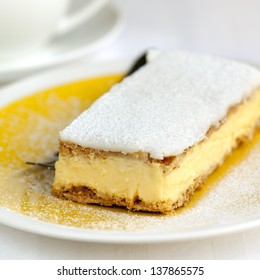 Vanilla Slice Or Mille Feuille Pastry.