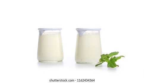 Vanilla Yogurt Isolated On White Background