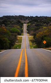 Vanishing Highway In Texas Hill Country