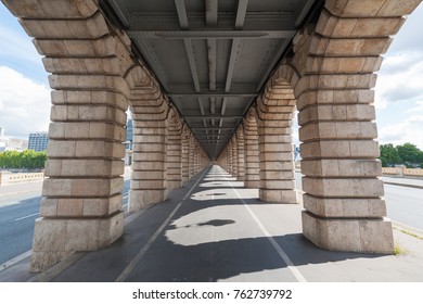 Vanishing Point View From Under Bercy Bridge In Paris, France