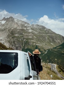 Vanlife - live in a beautiful bus in the mountainous nature in switzerland