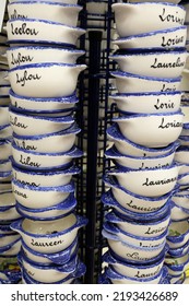 Vannes, France, August 17, 2022 :
Traditional Breton Bowls With First Names Close Up