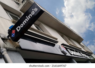 Vannes, France, May 26, 2022:
Sign Of A Domino's Pizza Store In France