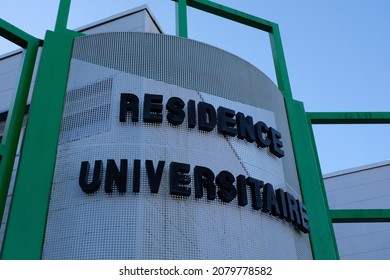 Vannes, France, November 22, 2021: Sign Of The University Residence Of Vannes In Brittany