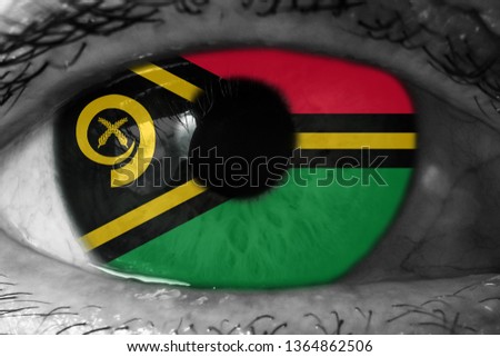 Vanuatu flag in the eye