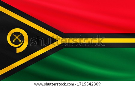 Vanuatu flag with fabric texture