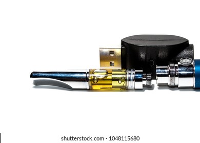 Vape Pen. Vape CBD Or THC, Vaping Marijuana And Cannabis. 